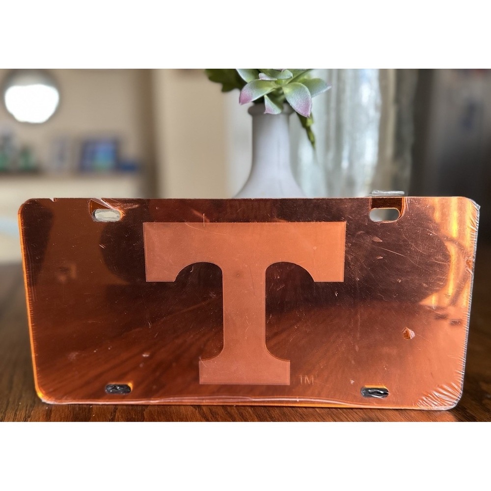 Tennessee Volunteers NCAA Orange Mirrored Laser Cut License Plate Craftique